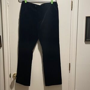 Emporio Armani Green Line Black Velvet Button Down Trousers